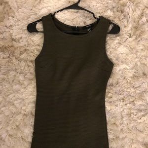 Dark olive green and black striped dress!